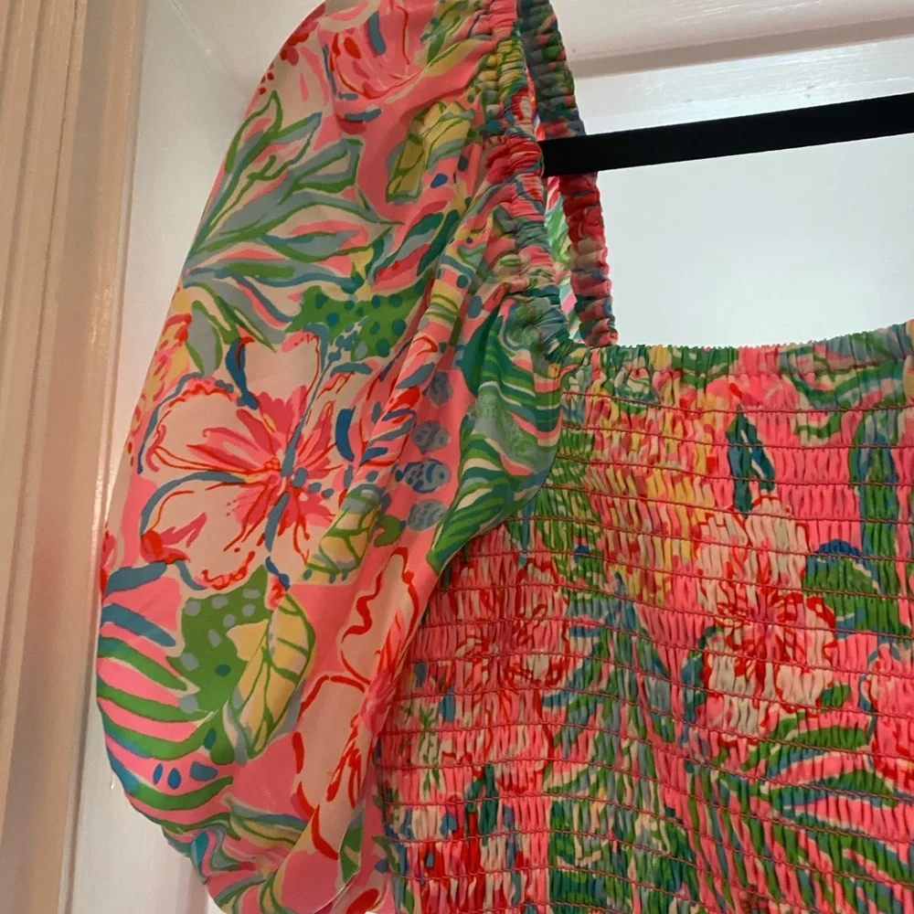 Lilly Pillitzer Floral Puff Sleeve Nap Dress - Picture 4 of 5